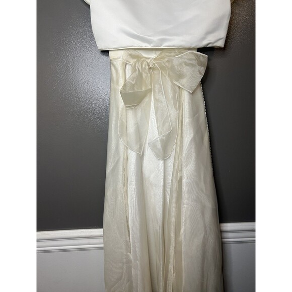 Growing Up Dress Girls Size 10 Ivory Formal Flower Girl Gown Jacket Bow Beaded - Picture 4 of 11